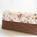 Wedding Set of 5 Bridesmaids Clutches Ruby Red with Roses Cosmetic Bags