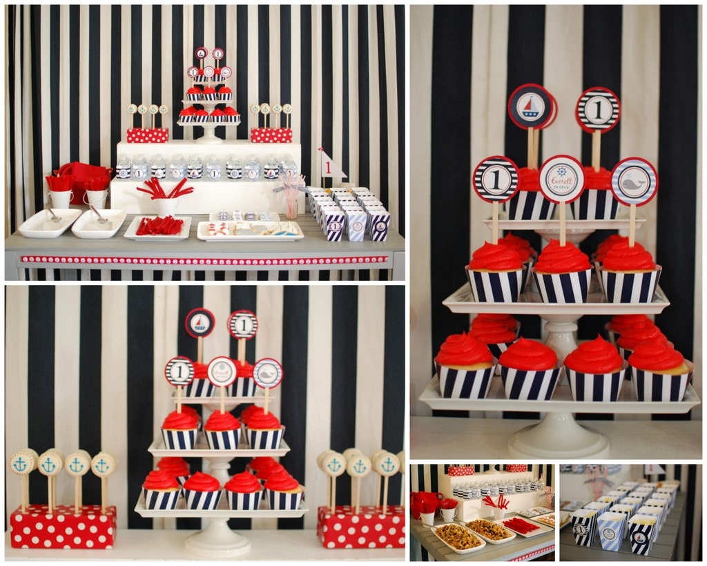 AHOY IT'S A BOY Custom Printable Nautical Baby Shower Party Package