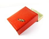 Vintage Red Cigarette Case / Red Lizard Cigarette Case / Lizard Cigarette Case - Le Cas de Cigarettes.