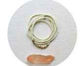 The Tumble Series in Mint- Minimal Seed Bead Necklace with Faceted Brass