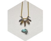 HALF OFF Ruins Necklace - Smoky Quartz Spears on Vintage Snake Chain