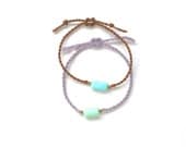 HALF OFF Seaborne Bracelet - Braided Linen Rope and Blue Peruvian Opal
