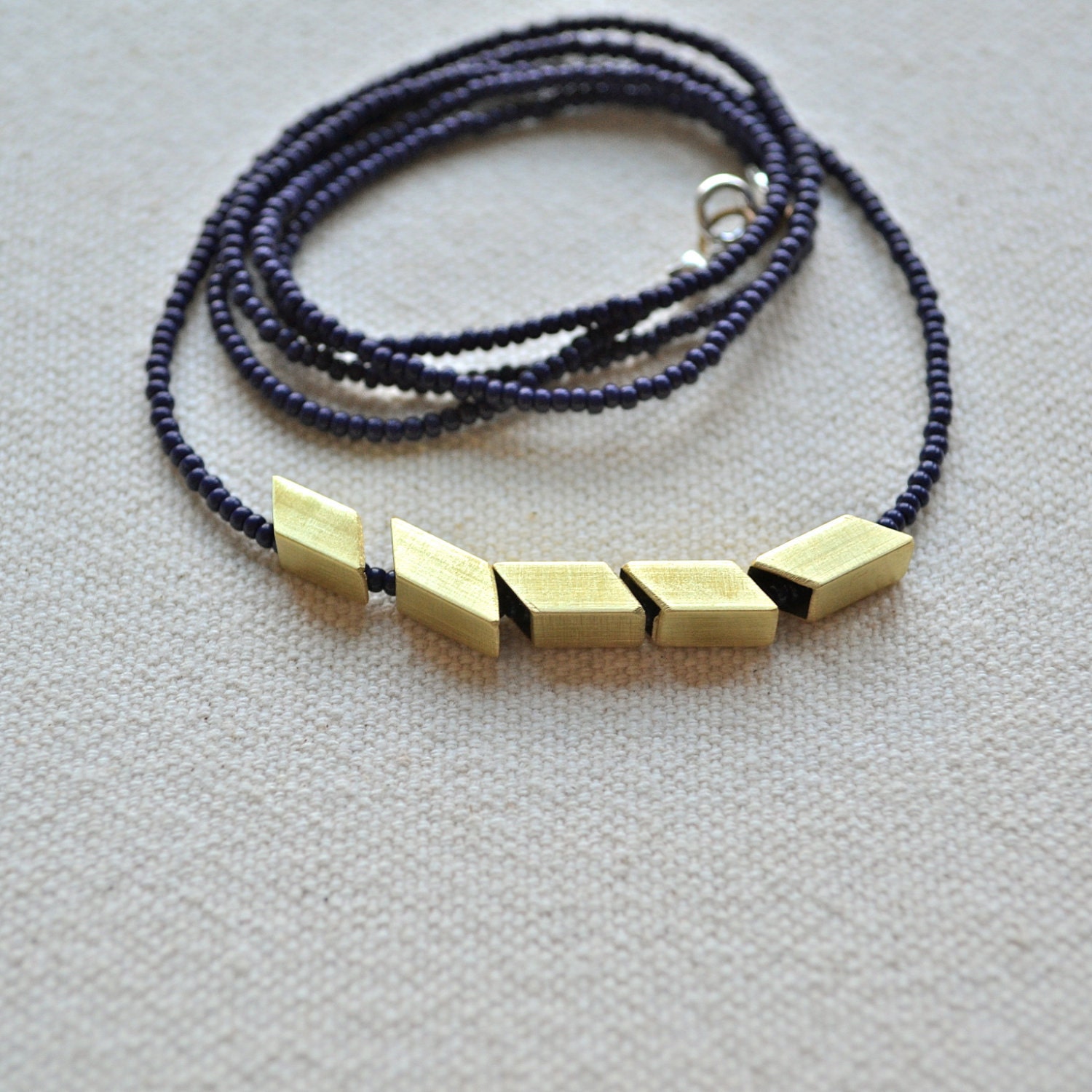 The Helsinki Series in Navy- Modern Geometric Necklace