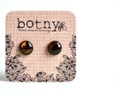 NEW DESIGN Glistening Bronze & Copper Flaked Mica Brook Earrings