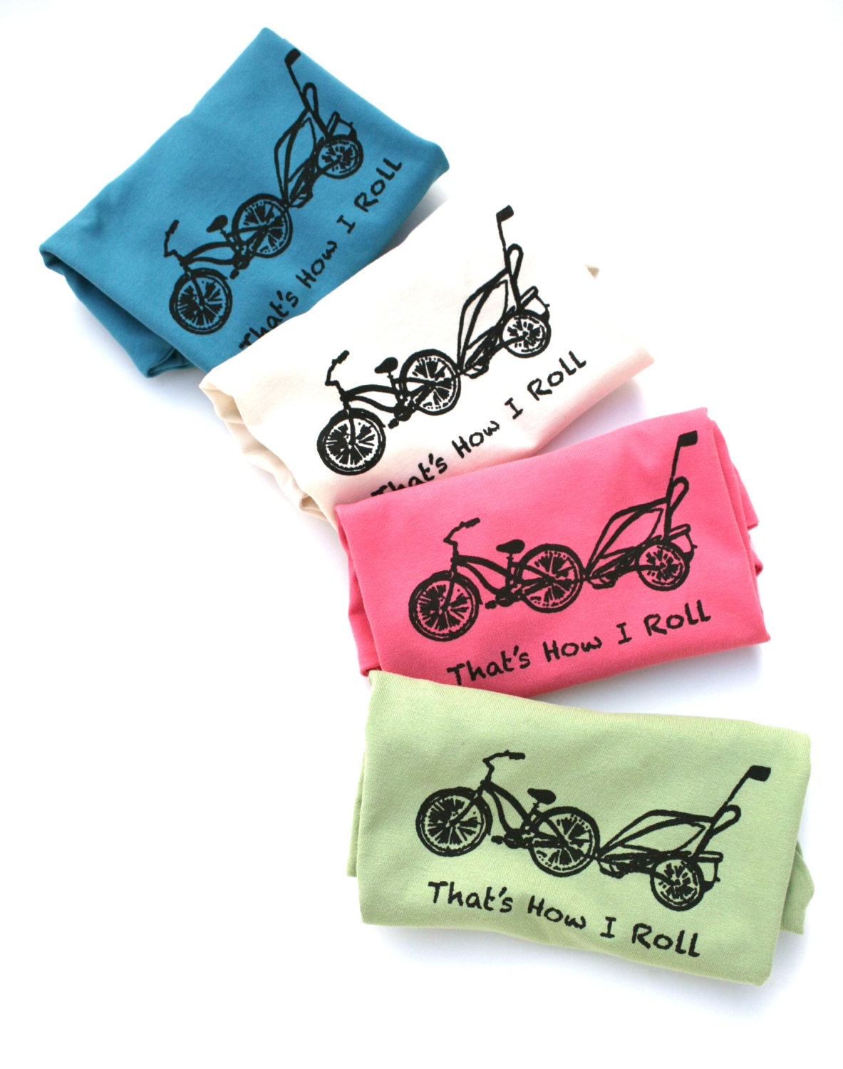 Cruiser Bike and Chariot Organic 2T 4T or 6T SHORT Sleeve shirt- hand-drawn and printed That's How I Roll - Eco Friendly Clothing