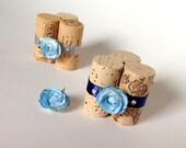 Blue Hydrangea Wedding Place Card Holders, Buffet Card Holders, Set of 10 in Custom Colors of your Choice