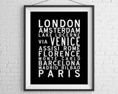 FATHERS DAY GIFT Travel/Honeymoon Destination Custom 11"x14" Bus Scroll. Il_170x135