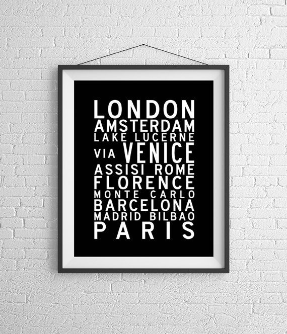 FATHERS DAY GIFT Travel/Honeymoon Destination Custom 11"x14" Bus Scroll. Il_570xn