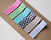 Baby Hair Clips, Mini Hair Clips for Baby, infant hair clip, toddler, teen, adult, Chevron Hair Clippies, Birthday Party Favors 2 SIZES