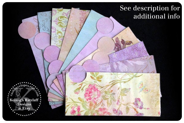 LAMINATED Cash Envelope System in Soft Violet (10 envelopes)