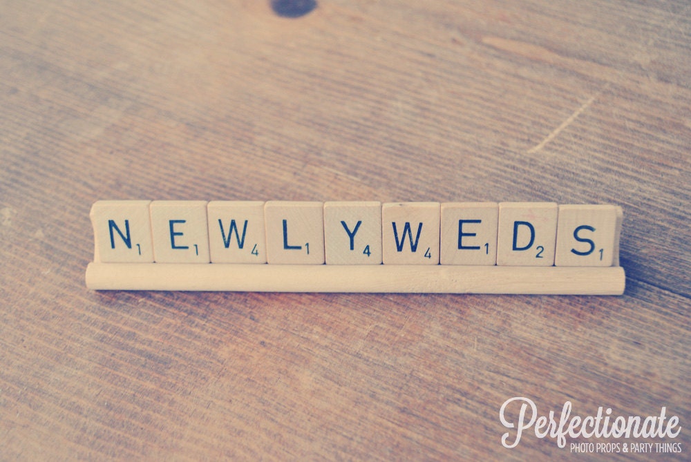 Newlyweds Sign // Wedding Sign // Scrabble Sign // Wedding Photo Prop // Bride and Groom Photo Prop