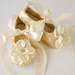 Toddler shoes - Flower Girl Ballet Flat - Ballet Slipper - Silver & White Metallic Brocade - Baby Sizes also avil.Baby Souls Baby Shoes