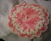 Pink And White Crochet Pot Holder