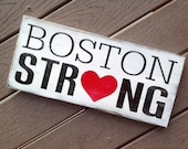 Boston Strong Typography Art Sign- Subway Art - Distressed