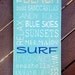 Beach Vintage Typography Sign - Shabby Chic - Pick Your Colors - Ready to Ship
