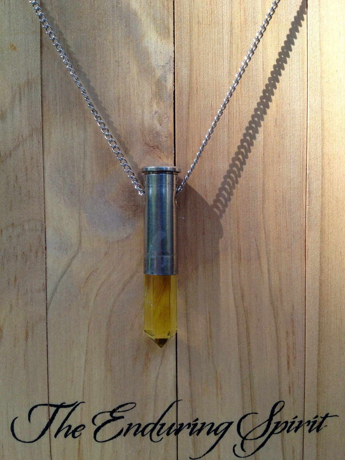 Citrine Point Silver Bullet Point Necklace