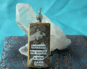 Between the Worlds a New Fable -- Reclaimed Fairy Tale Glamourkin Pendant