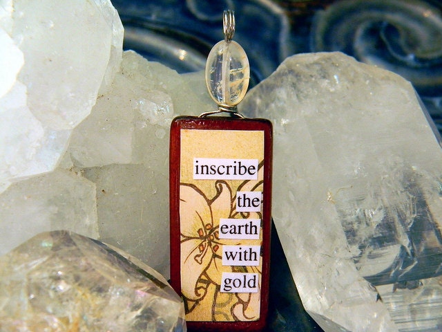 Inscribe the Earth with Gold -- A Crystal Magick Glamourkin Pendant