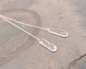 10mm Clear Stick Beads on 2 " Silver Plated wire - 2 pcs - JellyPins Icicles