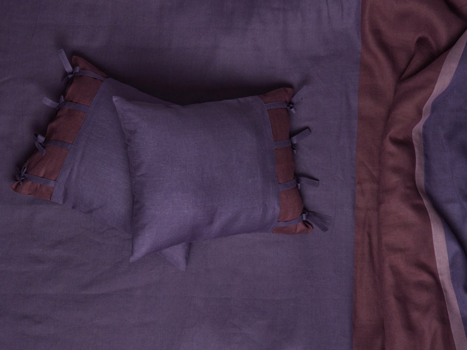 Linen bed sheets Queen (fitted, flat sheet and two pillowcases) My Purple Provence Dream
