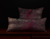 Linen. Decorative cushion long. Vintage influense. Pink violet 02 .. / RETRO-MODERNE