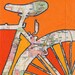 Bike Albuquerque, New Mexico-bicycle art print of map painting