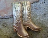 Brass Cowboy Boot Belt Buckle