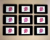 Pink Hibiscus. 8" x 10 3/4" set of 9 fine art acrylic silkscreen prints, 100% rag cotton paper. Original Prints.
