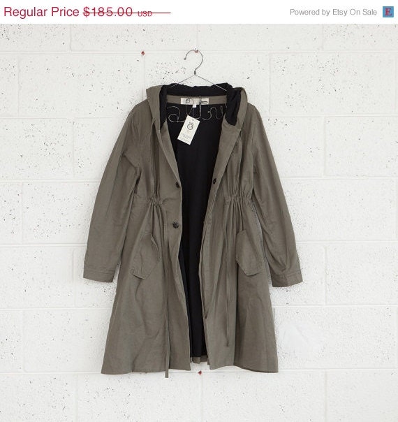 Valentines special SALE Winter fashion,Olive green coat,Hooded jacket,Army jacket - naftul