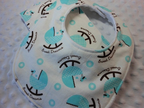 Cute Flannel Sweet Dreams Set, 1 Burp Cloth (6 ply) And Matching Bib