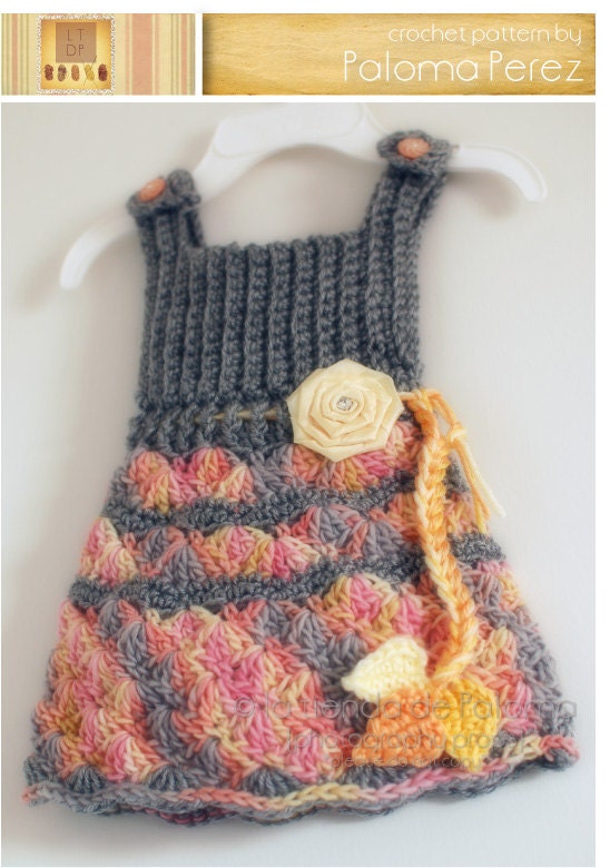 INSTANT DOWNLOAD - Crochet Shelly Romper/Dress Pattern - Baby Shelly pattern - Crochet pants with suspenders pattern - Crochet pattern