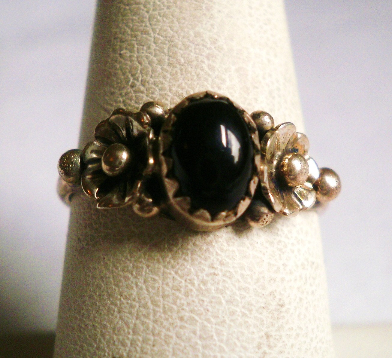 Vintage Sterling Silver Onyx Ring