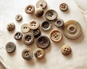 vintage button lot - primitive doll buttons - grungy distressed - mixed media - assemblage art