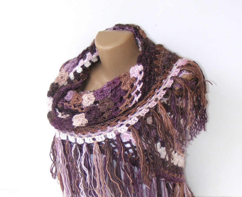 shawl ,women crocheted shawl ,purple pink shawl ,Wrap ,Stole ,Shrug