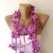 crochet lariat scarf , purple LINEN - cotton -  yarn necklace , womens accessories , spring summer seasons