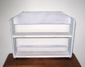 Shabby Hanging Spice Rack / Cottage Chic / Chippy, Distressed Wall Shelf / 15 1/4" X 11 1/2"