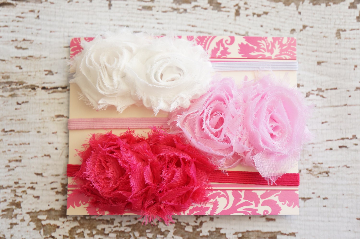 Shabby Flower Baby Headbands - baby Girl bows - headbands - baby