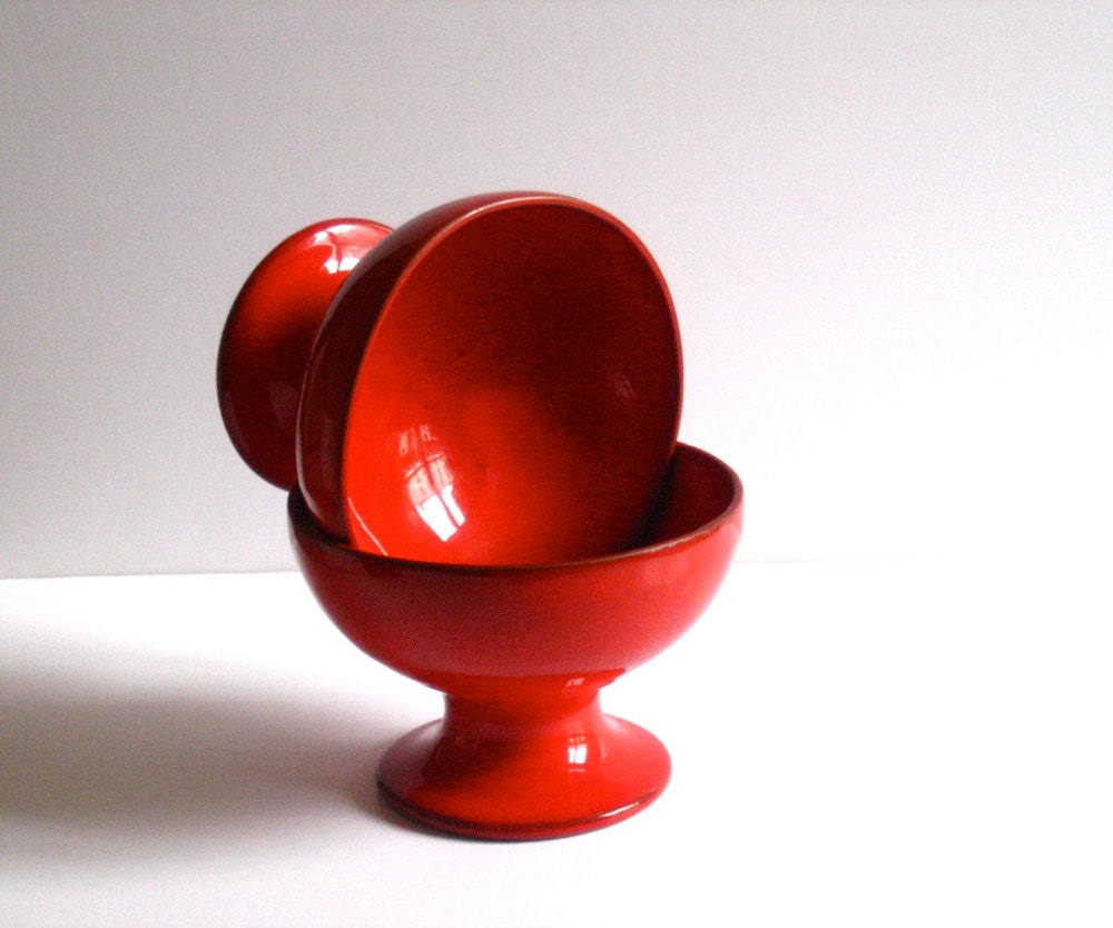 vintage french footed bowls