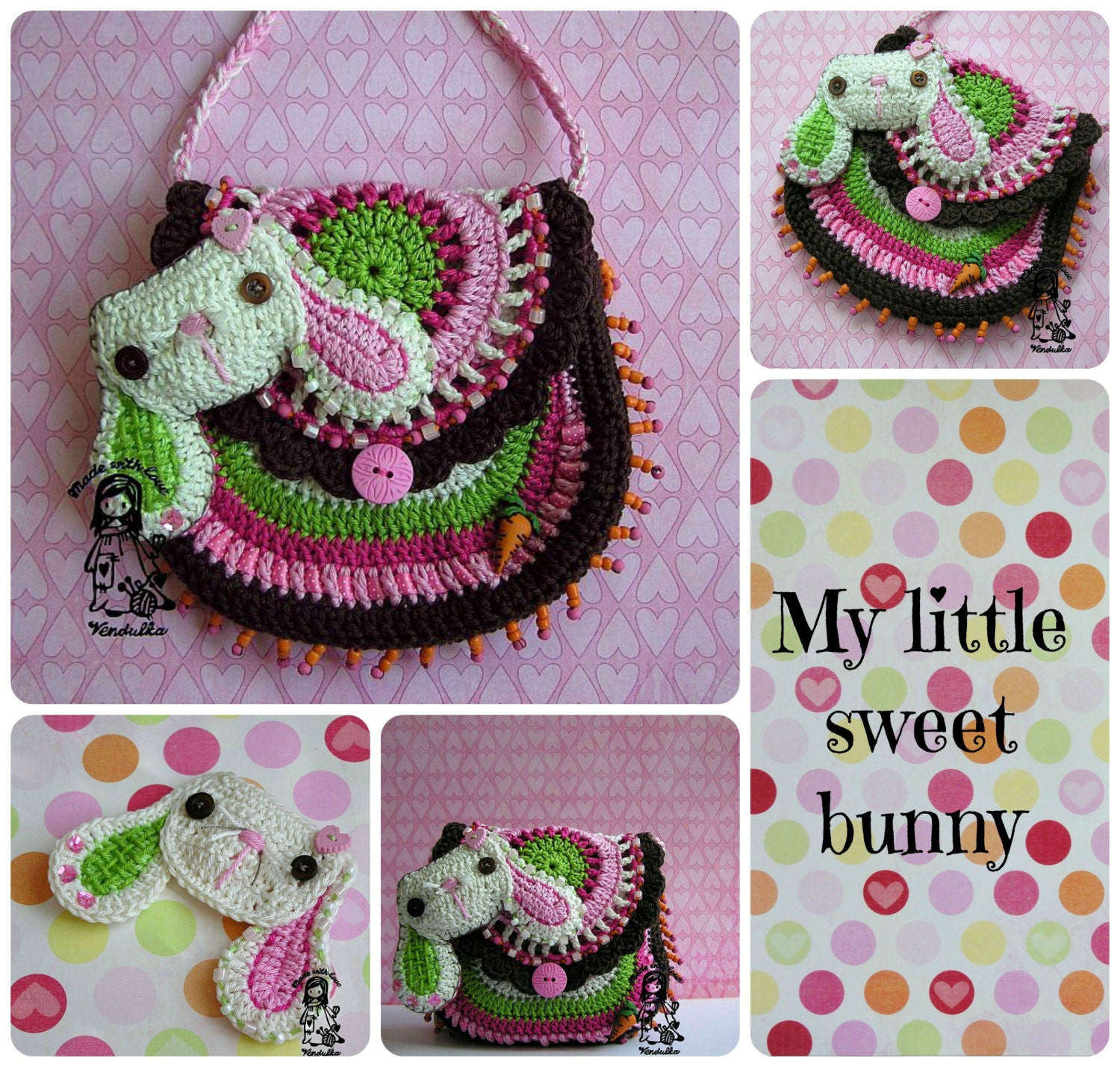 My little sweet bunny - crochet purse pattern, DIY