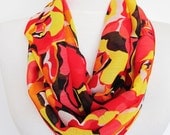 Colorful Chiffon Infinity Scarf, Circle Scarf, Gift For Mother, Multicolor Infinity Scarf
