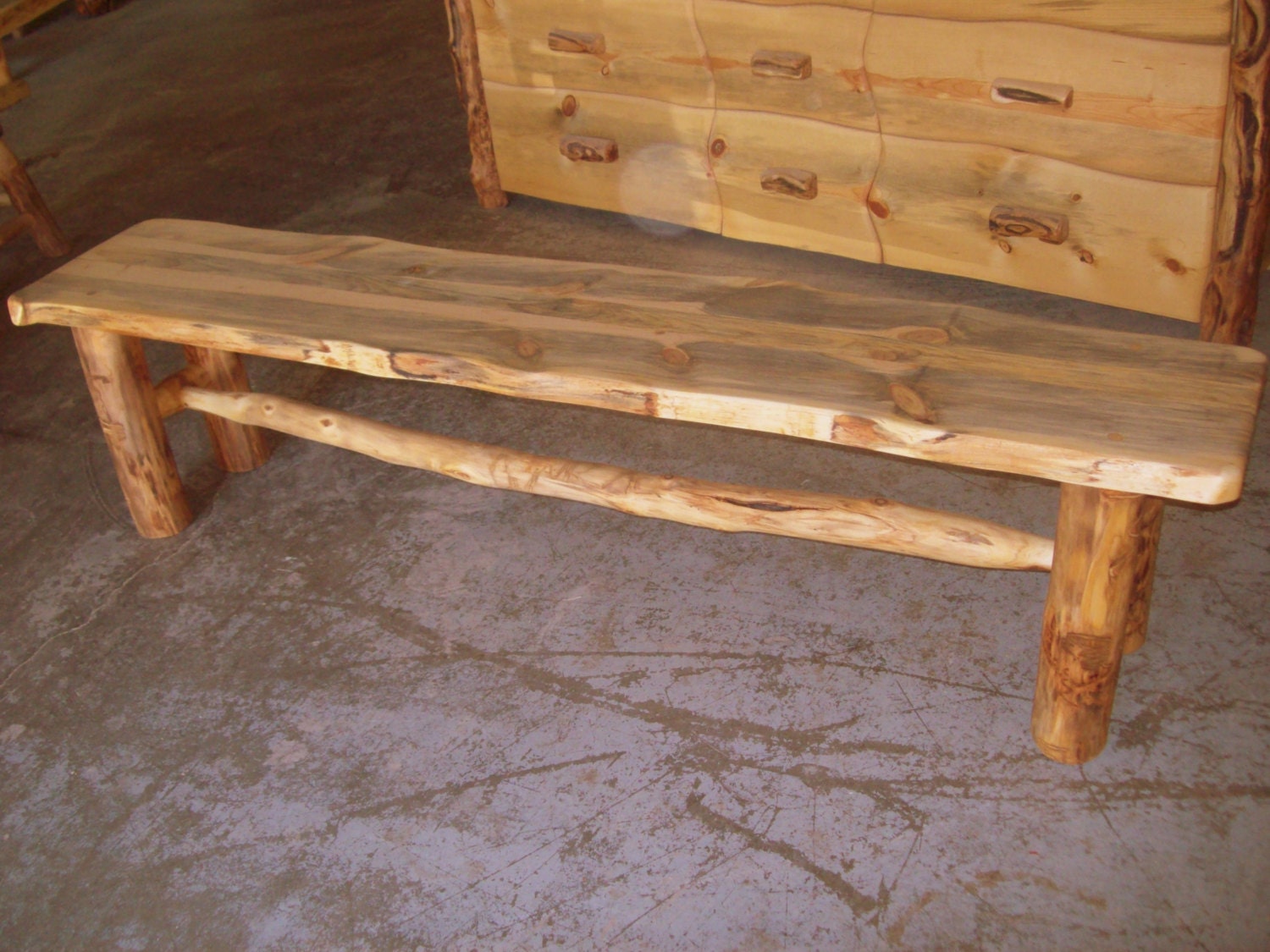 Rustic Wood Bench, made from Aspen Logs, Sustainable Furniture, Rustic Furniture from Naturally Aspen