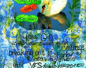You go with your sweet quiet courage...poetry carved into 8 x 10 art print