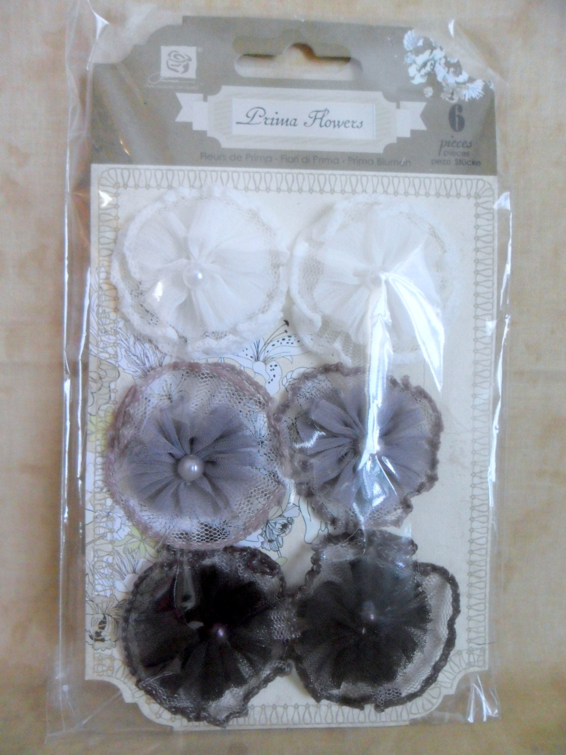 Vibrato Fabric Flower Embellishments by Prima-FREE SHIPPING