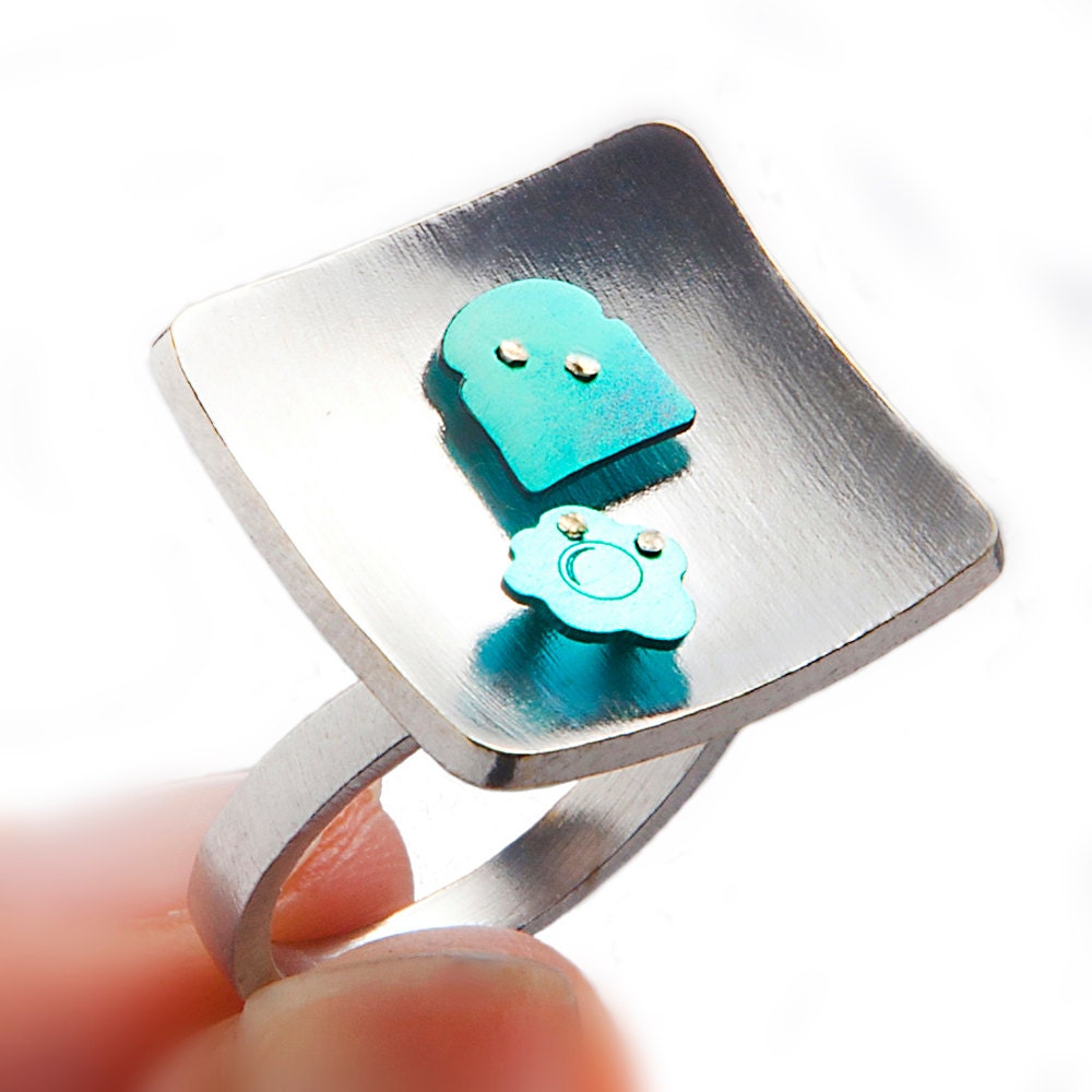 Miniature food ring. Breakfast jewelry.