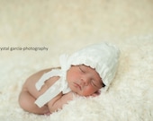 Newborn White Vintage Style Bonnet