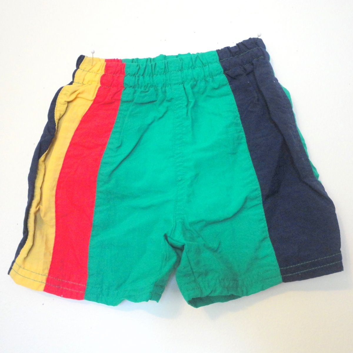 Vintage 80s Boys Swim Suit Trunk Shorts Lined 12M 1 year