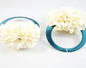 Puff puff ruffle earrings by Velvet and Rose