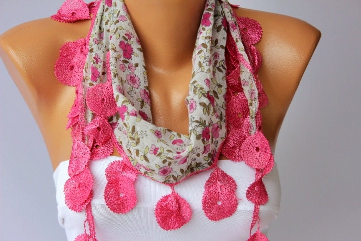 Scarf ,triangle lace scarf , guipure scarf/ headband/ turkish yemeni