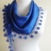 BIG DISCOUNT New Design Pashmina scarf with lace royal blue valentines day gift for her