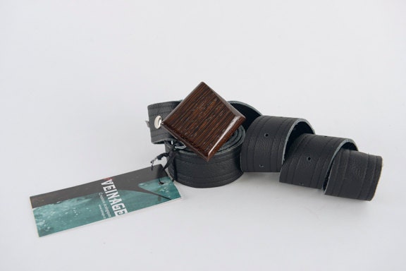 Leather belt and wooden buckle / wood belt buckle / man belt / woman belt ON SALE